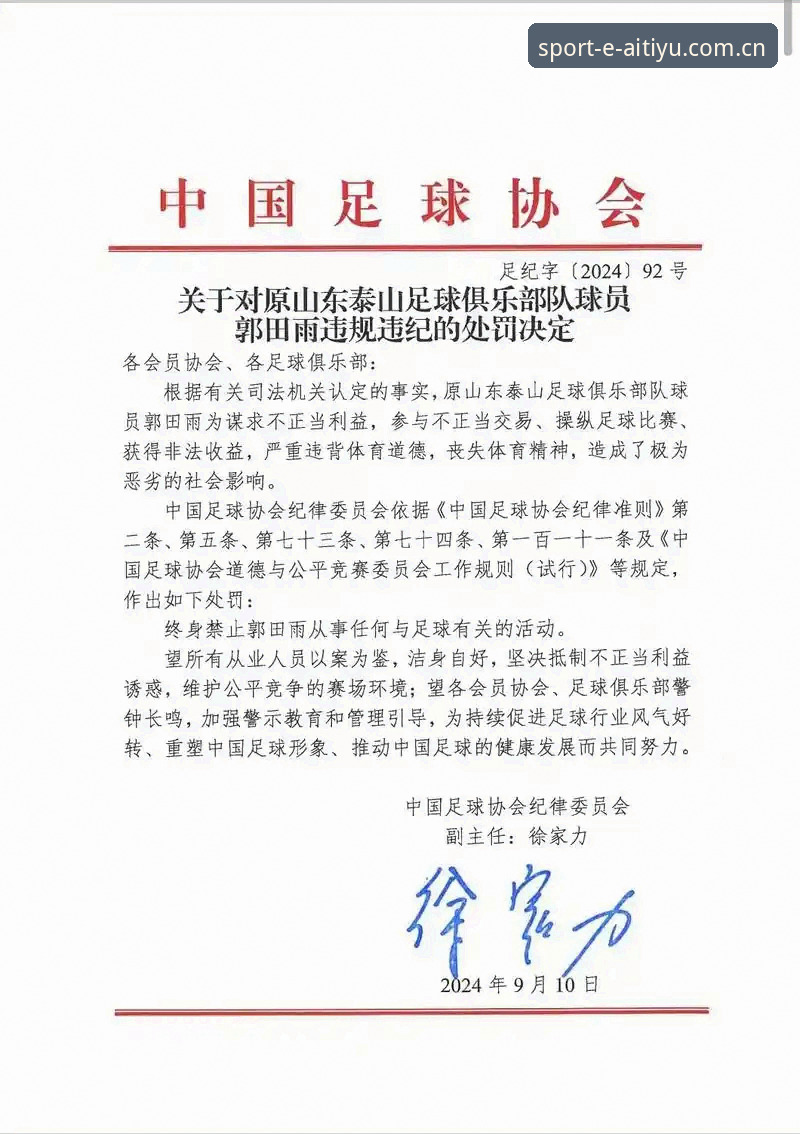 爱体育用户登录 中国足协第三批禁足名单最新动态:17人终身禁赛,48人遭重罚